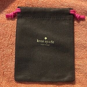 Fashion Kate Spade Black Pouch with Pink Drawstrings